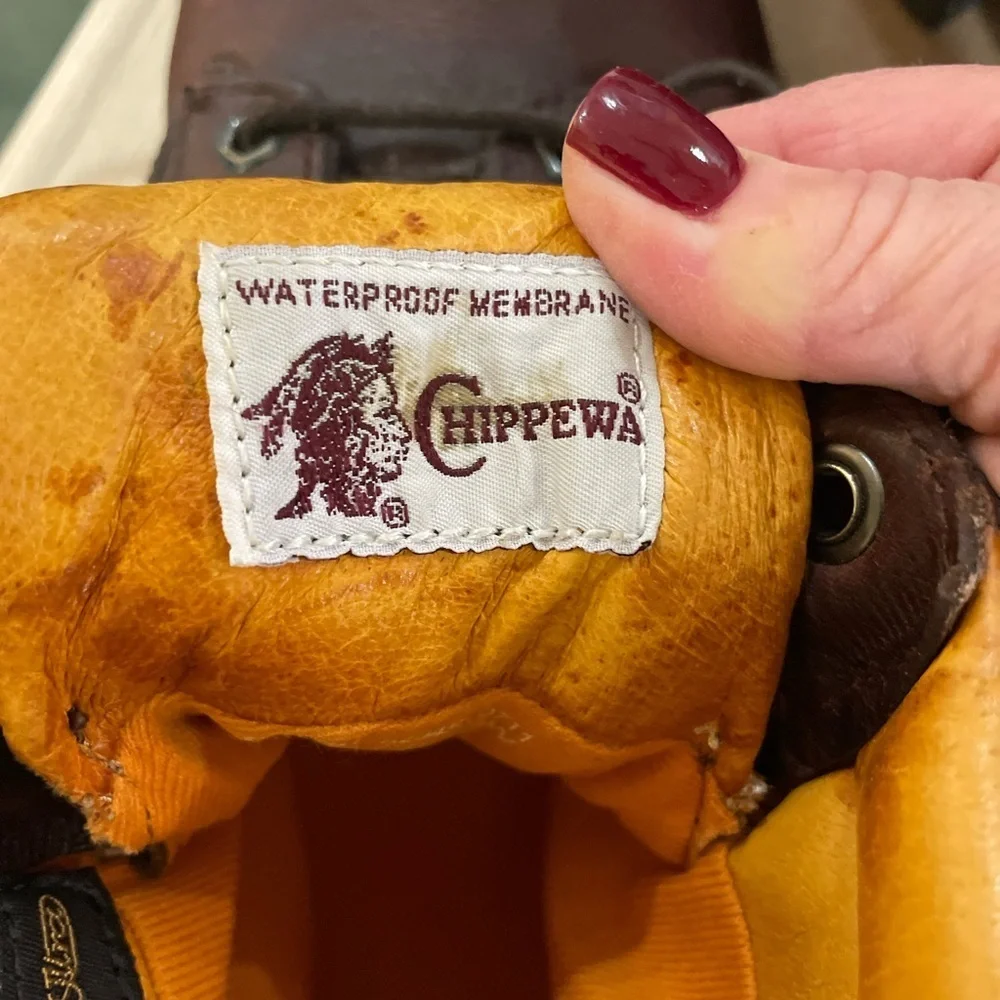 Chippewa Brown Leather Waterproof Work Boots